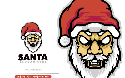 Modèle de conception de logo de mascotte du père Noël