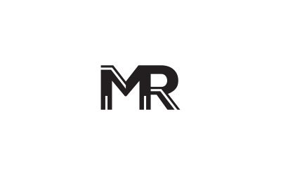 Plantilla vectorial de diseño de logotipo MR