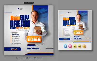Real Estate House Property Social  Media Post Template