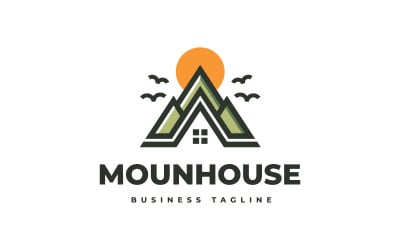 Шаблон логотипа Пик Маунтин Дом