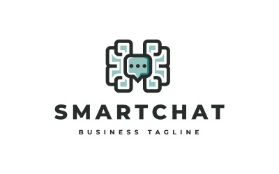 Шаблон логотипу Brain Smart Chat