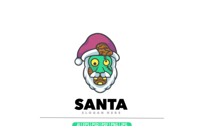 Santa zombie mascot cartoon logo