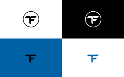 Soyut letterwr tf logo konsept vektör şablonu