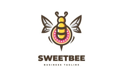 Szablon logo słodka słodka pszczoła