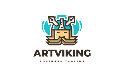 Yaratıcı Sanat Viking Logo Şablonu