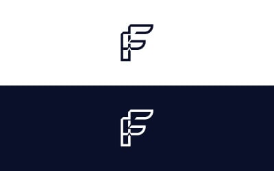 字母 f 线标志设计模板