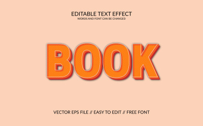 Boek volledig bewerkbaar vector eps 3d teksteffect ontwerp