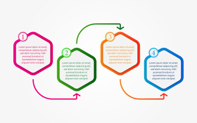 Design infografico della timeline con modelli di schemi a 4 elementi