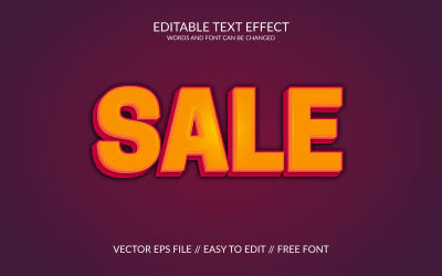 Diseño de plantilla de efecto de texto eps editable vectorial de venta