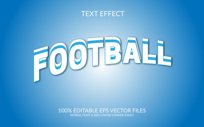 Fotbalový 3d upravitelný vektorový textový efekt