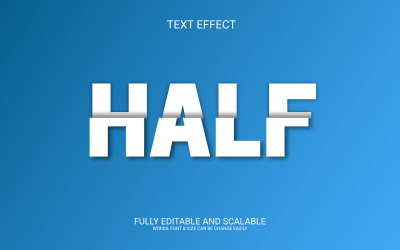 Halbes 3D-Vektor-EPS-Texteffekt-Vorlagendesign