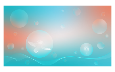 Imagem de fundo gradiente 14400x8100px em esquema de cores azul com lótus em bolha