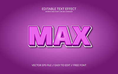 Max 3d helt redigerbar vektor eps text effekt mall
