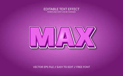 Max 3d plně upravitelná šablona vektorového eps textového efektu