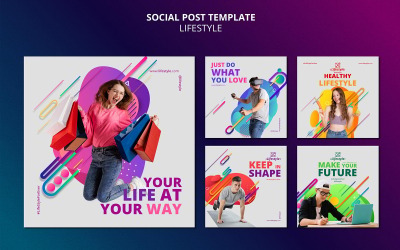 Modelli di post sui social media sullo stile di vita