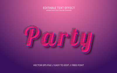 Party-Vektor Editierbarer Vektor-EPS-Texteffekt