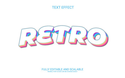 Retro helt redigerbar vektor 3d texteffekt