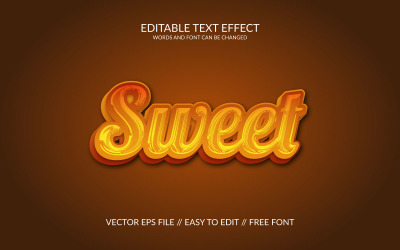 Sweet 3D Editable Vector Eps Text Effect Template