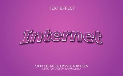 Världsinternetdagen 3D-redigerbar vektor Eps-texteffektmalldesign