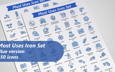 Am häufigsten wird die flache Icon-Set-Vorlage verwendet