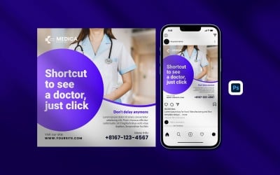 Medicinska sociala medier Post Banner Mall Design