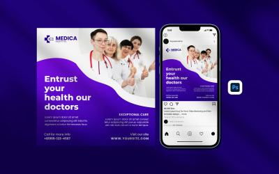 Modelli medici - Design del modello di banner post sui social media medici