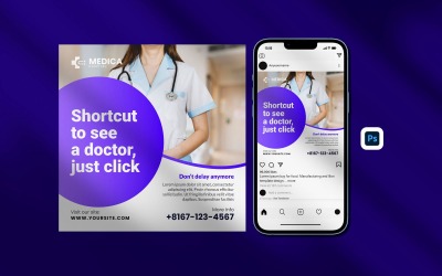 Progettazione del modello di banner post sui social media medici