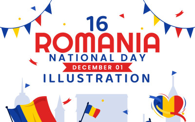 16 Romanya Ulusal Günü İllüstrasyonu