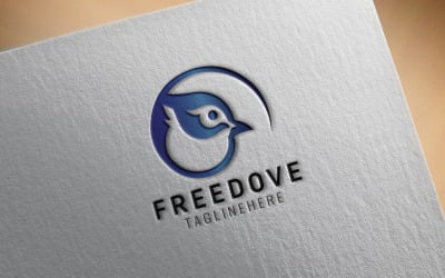 Бесплатный шаблон дизайна логотипа голубя