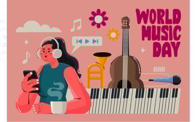 Célébration De Fond De La Journée Mondiale De La Musique