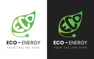 Eco Energy - Modèle de logo respectueux de l&amp;#39;environnement de l&amp;#39;énergie verte