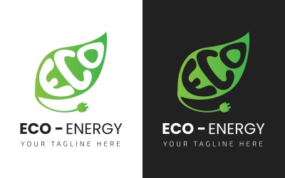 Еко-енергія - екологічно чиста енергія, дружній шаблон логотипу