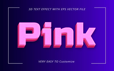 粉色高品质完全可编辑3D文本效果EPS矢量