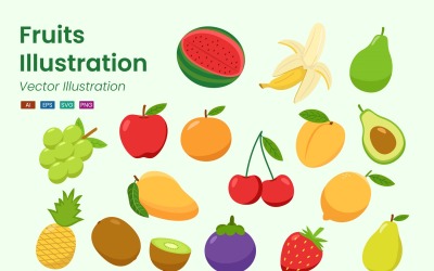 Frukt Illustration Set Mall