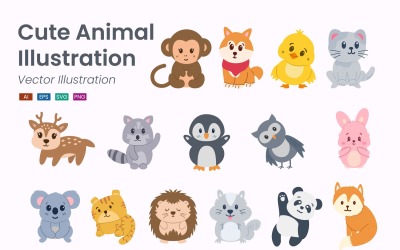 可爱的动物插图集