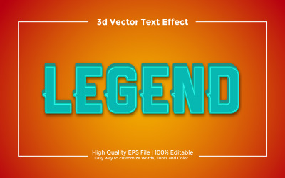 Legenda Wysokiej jakości, w pełni edytowalny efekt tekstowy 3D, wektor EPS