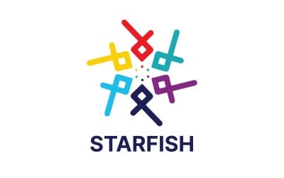 Lindo modelo de logotipo de estrela do mar