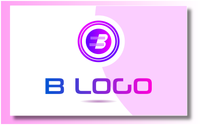 Logo moderno della lettera B con gradazione di colore viola e rosa