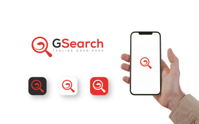 Minimalne logo emblematu wyszukiwania G