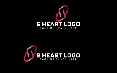 Modèle de logo de marque coeur S