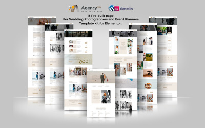 Agency Six - Kit de modèles Elementor pour photographes de mariage et planificateurs d&amp;#39;événements haut de gamme