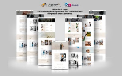 Agency Six - Kit de modelo Elementor para fotógrafos de casamento e planejadores de eventos premium