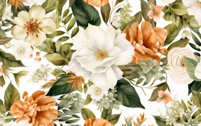 Akvarell blommor krans bakgrund 115