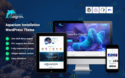 Gogrin - Motyw WordPress dotyczący usług związanych z instalacją i konserwacją akwariów