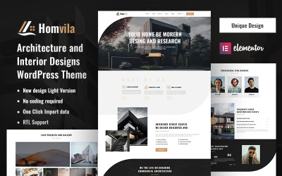Homvila - Architectuur en interieurontwerp WordPress-thema
