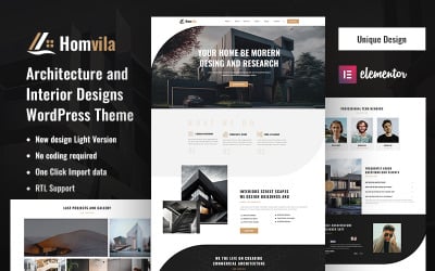 Homvila - Arkitektur och inredning WordPress-tema