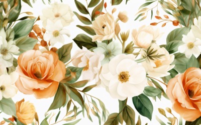 Watercolor floral wreath Background 78