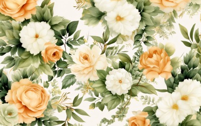 Watercolor flowers wreath Background 135