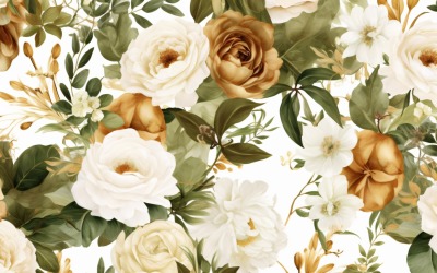Akvarell blommor krans bakgrund 152