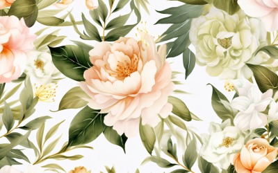 Akvarell blommor krans bakgrund 159